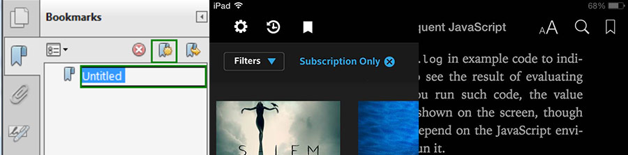 Examples of bookmark icons